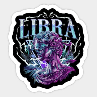 Libra Bootleg Retro HipHop Zodiac Sign Astrology Birthday Sticker